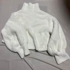 ハイネックニット 長袖 ホワイト　フリーサイズのサムネイル