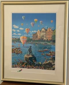 ヒロ・ヤマガタ「プリンセスマーメイド」版画 額装 ヨーロッパ風景 #320 ヒロ・ヤマガタ「プリンセスマーメイド」版画 額装 ヨーロッパ風景