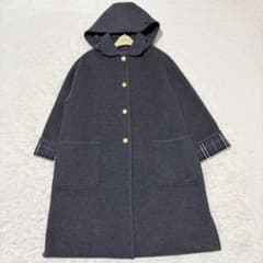 極美品✨XL カシミヤ混 バーバリーズ ダブルフェイス ノバチェック コート 灰 極美品 バーバリー ピーコート カシミア混 ダブルフェイス ダッフル 7