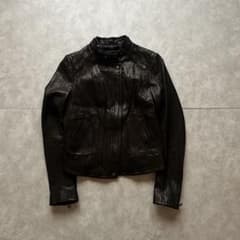 grunge leather riders jacket y2k black - メルカリ