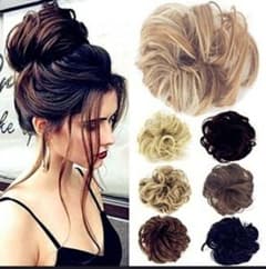 【新品】ヘアーアレンジ★ポイントウィッグシュシュ★メッシュピンクのサムネイル