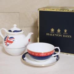 英国 HALCYON DAYS カップ ソーサー ポット イギリス ティタイム 