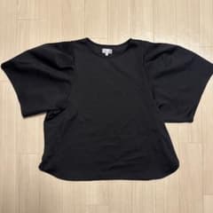 LAROLE ボリュームスリーブ 半袖カットソー ブラック / オフィスのサムネイル