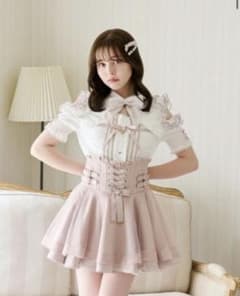 LIZ LISA ロングリボンフリルブラウス ピンクのサムネイル