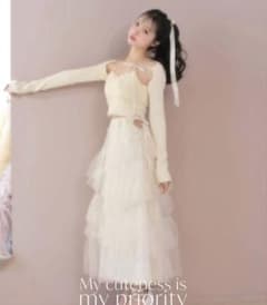 エムミーエメ M me eme Tulle knit ensemble tops - メルカリ