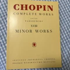 ショパン ピアノ楽譜 パデレフスキ版 XVIII Minor Worksのサムネイル