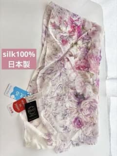 m.m studio collection シルク100% ストール 花柄のサムネイル
