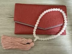 数珠 女性用 紅水晶 ローズクォーツ 念珠 ケース付きのサムネイル