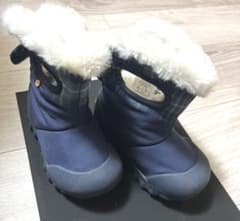 【15.0cm】ファー裏地スノーブーツ【ネイビー×チェック】のサムネイル