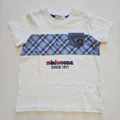 ミキハウス Tシャツ 90 ミキハウスチェック 半袖 男の子 - メルカリ