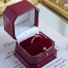 ブルー　リング　ゴールド　宝石　韓国　アクセサリー　ドレス　キャバ　結婚式のサムネイル