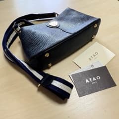 ATAO アタオ プティ 2WAY ショルダーバッグ シボ革　ネイビー ATAO アタオ プティ 2WAY ショルダーバッグ シボ革 ネイビー - メルカリ