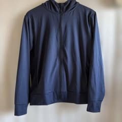 UNIQLO 160cm エアリズムUVカットメッシュフルジップパーカ ネイビーのサムネイル