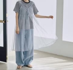 チュール キャミワンピース レイヤード ブルーのサムネイル