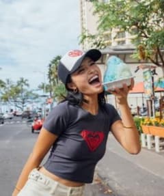 ROXY x NANAHA ちびTシャツ Tシャツ 黒のサムネイル
