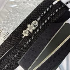 新品　振袖用　2026年モデル　帯締め　帯揚げ　半襟　重ね襟　セット 新品 2026年新作モデル 帯締め 帯揚げ 半襟 重ね襟 セット 黒 振袖用