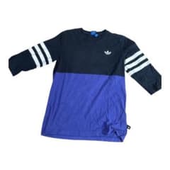 adidas アディダス ロゴ入り 長袖カットソー ブラック×パープルのサムネイル
