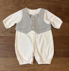 ベスト付きロンパース✴︎ホワイト/グレー✴︎セレモニー✴︎男の子✴︎60cmのサムネイル