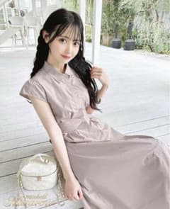 ミシェルマカロン　襟ビジュー　シャツワンピースのサムネイル