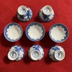 2020三川内焼　平戸松山作　献上唐子絵　酒器セット　徳利2客　猪口5客　未使用 2020三川内焼 平戸松山作 献上唐子絵 酒器セット 徳利2客 猪口5