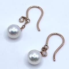 26433✨ミキモト M刻印 パールピアス K18 金 ダイヤモンド ゴールド 26433✨ミキモト M刻印 パールピアス K18 金 ダイヤモンド ゴールド