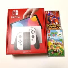 Nintendo Switch 有機ELモデル + ゲーム2本セットのサムネイル