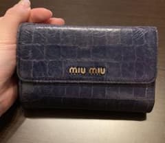 MIUMIU ミュウミュウ 三折り 財布 ネイビーのサムネイル