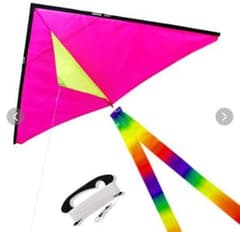 1.5M 三角凧 100M凧糸とハンドル付き 収納バッグ付 ピンク