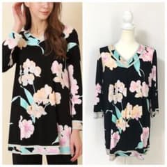 近年美品 LEONARD レオナール カンカン ストレッチ チュニック 42