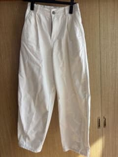ホワイト ワイドパンツ ゴムウエストのサムネイル