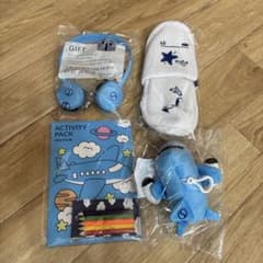 Korean Air Kids Amenity Kit (4-piece set: headphones, slippers, etc.)