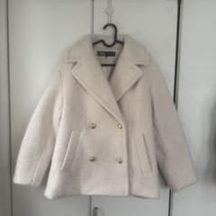 未使用級 ZARA ブークレダブルブレストミディ丈コート XS - メルカリ