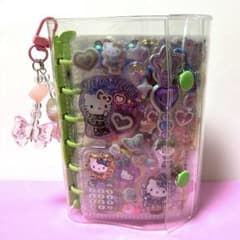 サンリオ&ディズニー　シール帳　完成品　グリーン　チャーム リボン 星のサムネイル