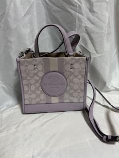 COACH 2WAYトートバッグショルダー　シグネチャー　ミニトート　パープル COACH 2WAYトートバッグショルダー シグネチャー ミニトート パープル