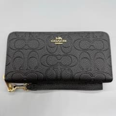 ✿ COACH CCL35 長財布 ブラック 型押しレザー❀