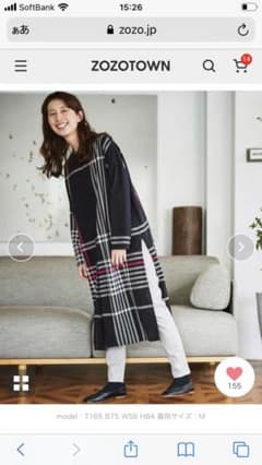 チェックシャツワンピース。ネイビーのサムネイル