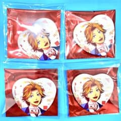 ときメモ GS ラウンドワン ラウワン ハート型 缶バッジ 4点セット 新名