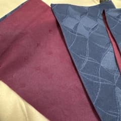 半幅帯　両面　長尺　ネイビー×ワイン色のサムネイル