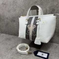 未使用級★A.D.M.J 2way トートバッグ 王冠ロゴ ショルダーバッグ　白 A.D.M.J. 王冠 スパンコール 2WAY トートバッグ ホワイト - メルカリ