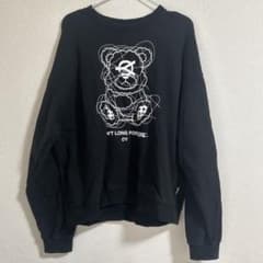 OY クマ プリント スウェット ブラックのサムネイル