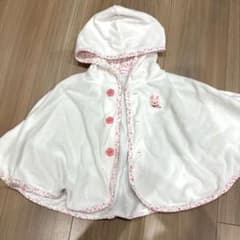 【美品】ミキハウス ホットビスケッツ ベビーポンチョ 花柄のサムネイル