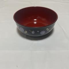正和 合成漆器 菓子鉢 花柄 黒×朱 漆器 盛鉢のサムネイル
