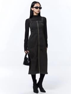 GU デニムフロントジップワンピース　試着のみ　Lサイズ