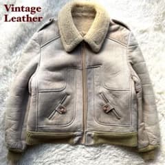 希少✨リアルムートン　シープスキン　羊革　レザージャケット　ホワイト系　ボア 希少✨リアルムートン シープスキン 羊革 レザージャケット ホワイト系