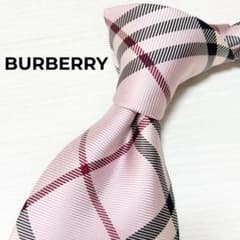 BURBERRY バーバリー アラ商事 美品 ノバチェック柄 ネクタイ ピンク