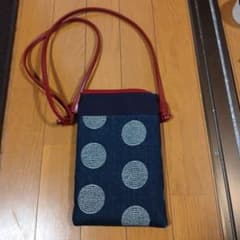 ドット柄 デニム調 サコッシュ ショルダーバッグのサムネイル
