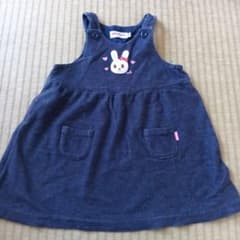 MIKI HOUSE ネイビー デニムワンピース 90サイズのサムネイル