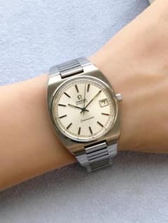 OH済 オメガ シーマスター デイト 純正ブレス シルバーサンレイ 8振動