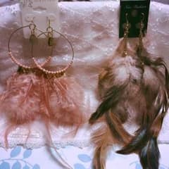 羽ピアス 2個セット☆のサムネイル