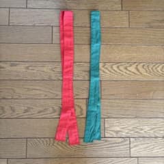 はちまきハチマキ　カラー　赤　緑　２本　体育　スポーツ　運動　応援　送料込　匿名